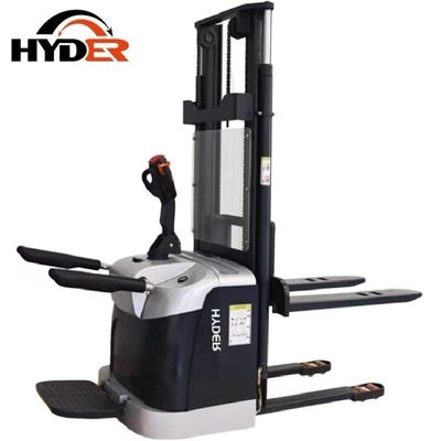1500kgs Capacity Full Electric Stacker with Electric Fuel and Sliver Stand on Platform