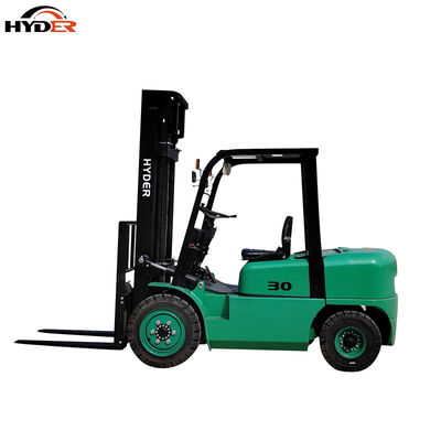3t 3m Four Wheel Electric Pallet Forklift Truck with Solid Tires and 500mm Load Center